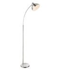 Lampadar , nichel mat, crom, alb, cablu 1,8 m, comutator, LxWxH: 500x230x1550, excl 1xE27 40W 230V