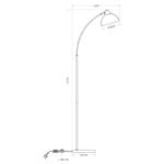 Lampadar , nichel mat, crom, alb, cablu 1,8 m, comutator, LxWxH: 500x230x1550, excl 1xE27 40W 230V - imagine 4