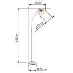Lampadar , nichel mat, crom, alb, cablu 1,8 m, comutator, LxWxH: 500x230x1550, excl 1xE27 40W 230V - imagine 5