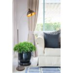 Lampadar, metalic ruginiu, alamă, abajur interior auriu, cablu 1,8 m, comutator, LxWxH: 510x250x1550, excl 1xE27 40W 230V - imagine 2