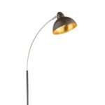 Lampadar, metalic ruginiu, alamă, abajur interior auriu, cablu 1,8 m, comutator, LxWxH: 510x250x1550, excl 1xE27 40W 230V - imagine 3