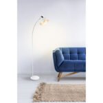 Lampadar, metalic alb, crom, metal alb, argintiu, cablu 1,8 m, comutator, LxWxH: 500x230x1550, excl 1xE27 40W 230V - imagine 2