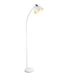 Lampadar, metalic alb, crom, metal alb, argintiu, cablu 1,8 m, comutator, LxWxH: 500x230x1550, excl 1xE27 40W 230V