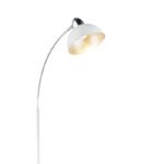 Lampadar, metalic alb, crom, metal alb, argintiu, cablu 1,8 m, comutator, LxWxH: 500x230x1550, excl 1xE27 40W 230V - imagine 3