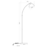 Lampadar, metalic alb, crom, metal alb, argintiu, cablu 1,8 m, comutator, LxWxH: 500x230x1550, excl 1xE27 40W 230V - imagine 4