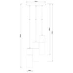 Suspensie metal negru mat, sticlă fumuriu, metal negru mat, cablu textil negru, ø: 300mm, H: 1500mm, excl 3x E27 25W 230V - imagine 5