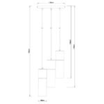 Suspensie din alamă mată, sticlă chihlimbar, cablu textil maro, D: 300, H: 1500, excl. 3xE27 25W 230V - imagine 5