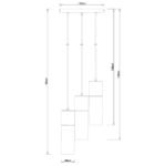Suspensie nichel mat, sticlă fumuriu, cablu textil alb-negru, D: 300, H: 1500, excl. 3xE27 25W 230V - imagine 5
