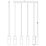 Suspensie, alamă mat, sticlă fumuriu auriu cablu textil maro, Lxlxh: 800x90x1560, excl 230V 4xE27 25W - imagine 6