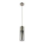 Suspensie nichel mat, sticla fumuriu, cablu textil alb-negru, D: 105, H: 1525 excl 1xE27 25W 230V. - imagine 3