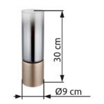 Lampă de masă metal cappuccino mat, sticlă fumurie, gradient clar, cablu textil alb, touch on/off, sticlă cu caneluri, ø: 90mm, H: 300mm, lungime cablu 1500mm, excl. 1x E27 25W 230V - imagine 6