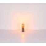 Lampă de masă din metal negru-crom, sticlă de culoare cupru, gradient transparent, cablu textil negru, touch on/off, ø: 90mm, H: 300mm, lungime cablu 1500mm, fără 1x E27 25W 230V - imagine 5