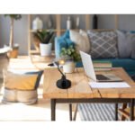 Lampă de masă metal negru mat, sticlă fumurie, cablu PVC negru, întrerupător pe cablu, L x l x I: 250x160x320mm, lungime cablu 1500mm, fără 1x E27 60W 230V - imagine 2