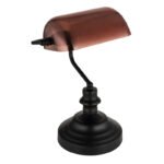 Lampă de masă din metal negru mat, sticlă de culoarea cuprului, gradient transparent, cablu PVC negru, întrerupător pe cablu, LxLxA: 250x190x360mm, lungime cablu 1500mm, fără 1x E27 60W 230V - imagine 3