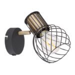 Spot bara, metal negru mat/auriu, intrerupator BxH:120x165, AL:160, exkl. 1xE27 40W 230V - imagine 4