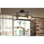 Spot bara, metal negru mat/auriu, LxBxH:296x230x185, exkl. 2xE27 40W 230V