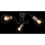 Plafoniera, metal negru mat/auriu,, D:600, H:240, exkl. 3xE27 40W 230V - imagine 3