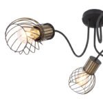 Plafoniera, metal negru mat/auriu,, D:600, H:240, exkl. 3xE27 40W 230V - imagine 5