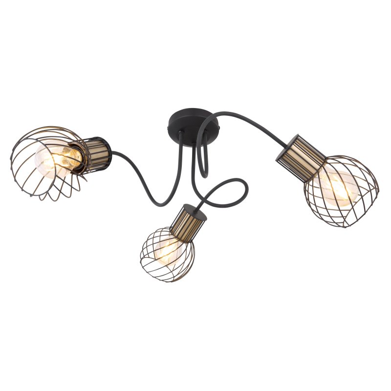 argusto-54013-3-g25057 Plafoniera, metal negru mat/auriu,, D:600, H:240, exkl. 3xE27 40W 230V - imagine 1