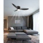 Ventilator de tavan, metal/plastic negru mat,ň reglabil intensitate, viteze multiple prin întrerupător de perete, memorie, temporizator, telecomandă, 2 direcții de rotație, ø:1315mm, LED 20W 230V, sursă 2460 lm, putere 1450 lm, CCT 2700-6500K - imagine 2