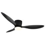 Ventilator de tavan, metal/plastic negru mat,ň reglabil intensitate, viteze multiple prin întrerupător de perete, memorie, temporizator, telecomandă, 2 direcții de rotație, ø:1315mm, LED 20W 230V, sursă 2460 lm, putere 1450 lm, CCT 2700-6500K