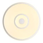 Plafonieră alb metalic, plastic opal strălucitor, inel cromat, ø: 380mm, H: 65mm, incl. LED 24W 230V, sursă 2500lm, ieșire 1400lm, 3000K - imagine 4