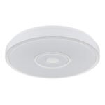 Plafonieră alb metalic, plastic opal strălucitor, inel cromat, ø: 380mm, H: 65mm, incl. LED 24W 230V, sursă 2500lm, ieșire 1400lm, 4000K - imagine 3