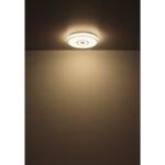 Plafonieră alb metalic, plastic opal strălucitor, inel cromat, ø: 380mm, H: 65mm, incl. LED 24W 230V, sursă 2500lm, ieșire 1400lm, 4000K - imagine 5
