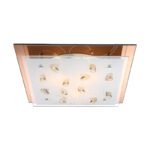 Plafoniera , ruginiu, sticlă mata, cristale K5 șampanie,, LxWxH: 420x420x85, excl 3xE27 Illu 40W 230V. - imagine 3