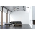 Ventilator chrom si nichel mat, 3  viteze, 2 directii de invartire,intrerupator cu lant, D:1320, H:406, exkl. 1xE14 60W 230V - imagine 2