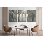 Lampă cu suspensie metal negru mat, sticlă fumurie colorată, cristale de sticlă transparente, cablu PVC negru, L x l x I: 730x100x1200mm, fără 4x E27 40W 230V - imagine 2