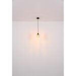 Lampă cu suspensie metal negru mat, sticlă fumurie, cristale de sticlă transparente, cablu PVC negru, ø: 100mm, I: 1200mm, fără 1x E27 40W 230V - imagine 5