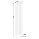 Lampadar crom,textil alb plisat, comutator, cablu 1,8 m, LxWxH: 140x140x1190, excl 2xE27 40W 230V - imagine 3