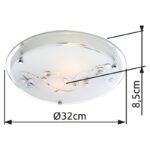 Plafoniera, crom, alb, sticlă , pietre decorative, margine oglinda, D: 320, H: 85, excl 2xE27 ILLU 60W 230V - imagine 2