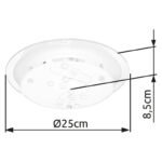 Plafoniera, crom, alb, sticlă , pietre decorative, margine oglinda, D: 250, H: 85, excl 1xE27 ILLU 60W 230V - imagine 2