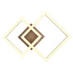 Plafonieră metal negru mat, MDF aspect lemn închis, plastic negru mat, plastic opal, mobil, articolul este demontabil, LxLxA: 420x310x80mm, incl. LED 15W 230V, sursă 1550lm, putere 700lm, 3000K - imagine 5