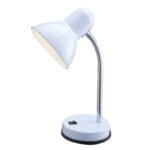 Lampă de birou, plastic alb, crom, comutator, WxH: 215x350, excl1xE27 40W 230V