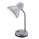 Lampa de birou, crom,argintiu, comutator, LxH: 215x350, excl 1xE27 40W 230V