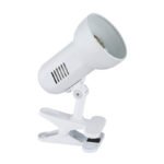 Veioza cu clema metalic alb, plastic alb, mobil, comutator, LxH: 240x210, excl 1xE27 R63 40W 230V - imagine 3