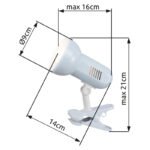 Veioza cu clema metalic alb, plastic alb, mobil, comutator, LxH: 240x210, excl 1xE27 R63 40W 230V - imagine 5