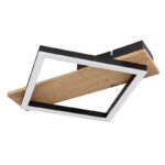Plafonieră metal negru mat, MDF lemn optic închis, plastic negru mat, plastic alb, L x l x I: 330x310x55mm, inclusiv LED 12W 230V, 1350lm Sursă, 600lm Ieșire, 3000K - imagine 3