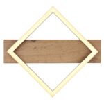 Plafonieră metal negru mat, MDF lemn optic închis, plastic negru mat, plastic alb, L x l x I: 330x310x55mm, inclusiv LED 12W 230V, 1350lm Sursă, 600lm Ieșire, 3000K - imagine 4