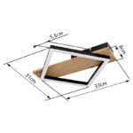 Plafonieră metal negru mat, MDF lemn optic închis, plastic negru mat, plastic alb, L x l x I: 330x310x55mm, inclusiv LED 12W 230V, 1350lm Sursă, 600lm Ieșire, 3000K - imagine 5