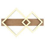 Plafonieră metal negru mat, MDF lemn optic închis, plastic negru mat, plastic alb, L x l x I: 475x310x85mm, inclusiv LED 18W 230V, 2100lm Sursă, 1050lm Ieșire, 3000K - imagine 4