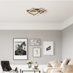 Plafonieră metal negru mat, MDF lemn optic închis, plastic negru mat, plastic alb, L x l x I: 475x310x85mm, inclusiv LED 18W 230V, 2100lm Sursă, 1050lm Ieșire, 3000K