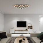 Plafonieră metal negru mat, MDF lemn optic închis, plastic negru mat, plastic alb, L x l x I: 610x310x85mm, inclusiv LED 24W 230V, 2670lm Sursă, 1400lm Ieșire, 3000K - imagine 2
