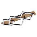 Plafonieră metal negru mat, MDF lemn optic închis, plastic negru mat, plastic alb, L x l x I: 610x310x85mm, inclusiv LED 24W 230V, 2670lm Sursă, 1400lm Ieșire, 3000K - imagine 3