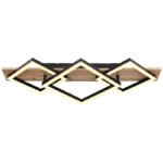 Plafonieră metal negru mat, MDF lemn optic închis, plastic negru mat, plastic alb, L x l x I: 610x310x85mm, inclusiv LED 24W 230V, 2670lm Sursă, 1400lm Ieșire, 3000K - imagine 4