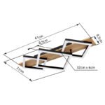 Plafonieră metal negru mat, MDF lemn optic închis, plastic negru mat, plastic alb, L x l x I: 610x310x85mm, inclusiv LED 24W 230V, 2670lm Sursă, 1400lm Ieșire, 3000K - imagine 6