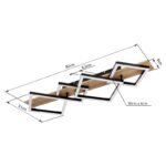 Plafonieră metal negru mat, MDF lemn optic închis, plastic negru mat, plastic alb, L x l x I: 820x310x85mm, inclusiv LED 30W 230V, 3350lm Sursă, 1700lm Ieșire, 3000K - imagine 5
